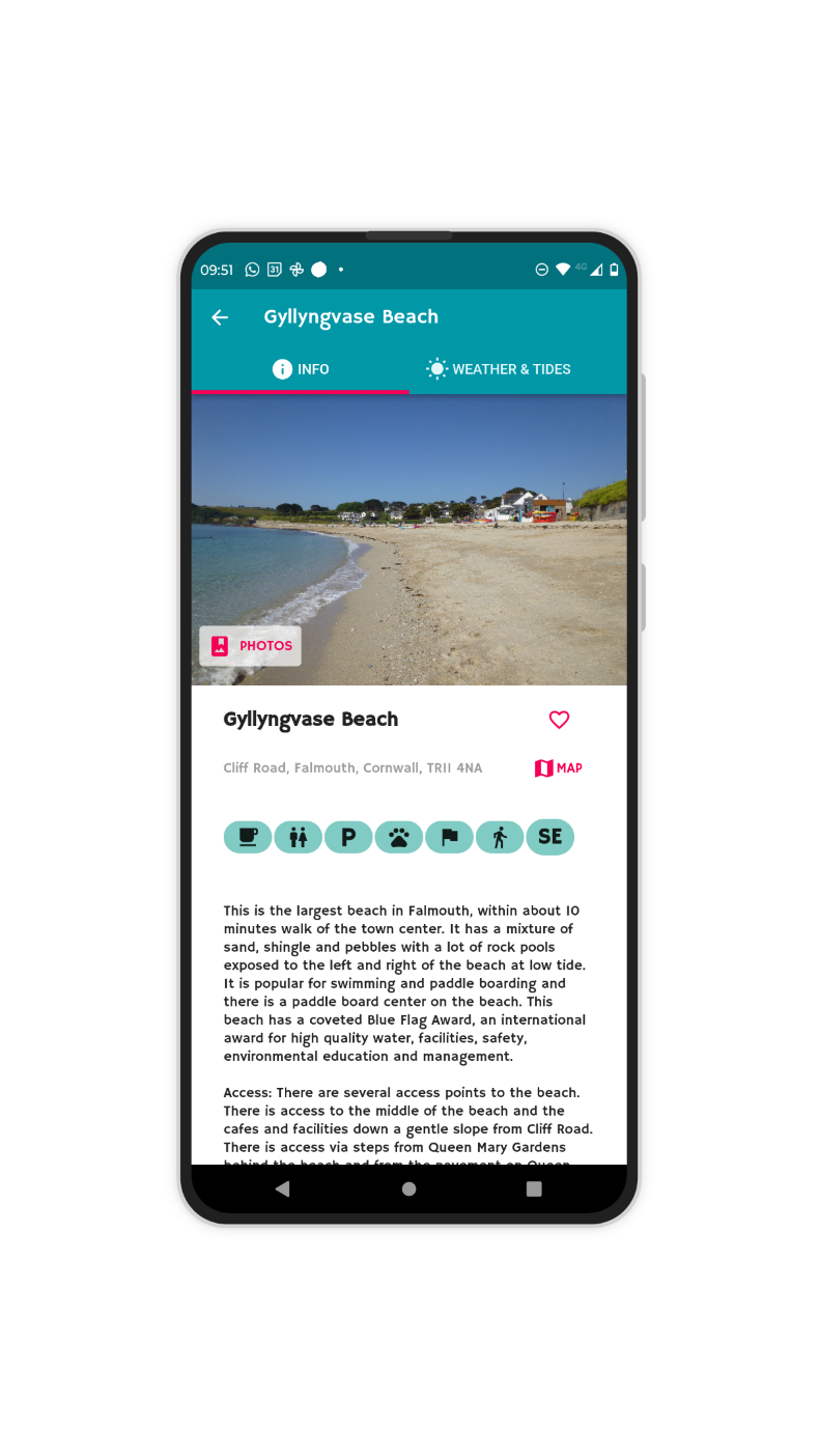 View detailed profiles of each beach